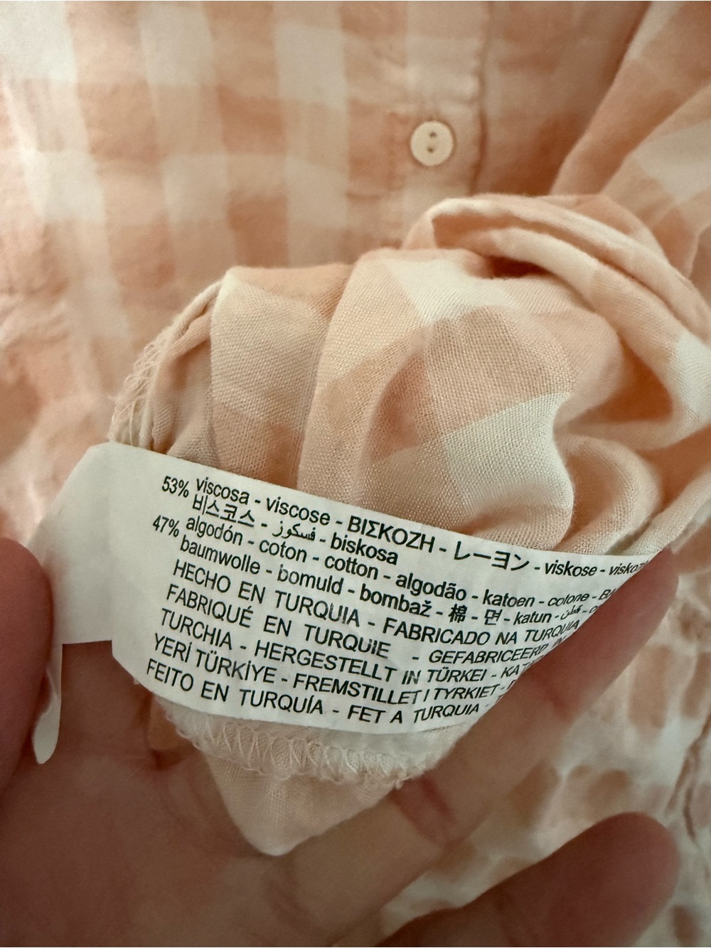 164. Zara Cotton/Viscose Pink and White Gingham Oversized Button-Down Shirt - Picture 5 of 6